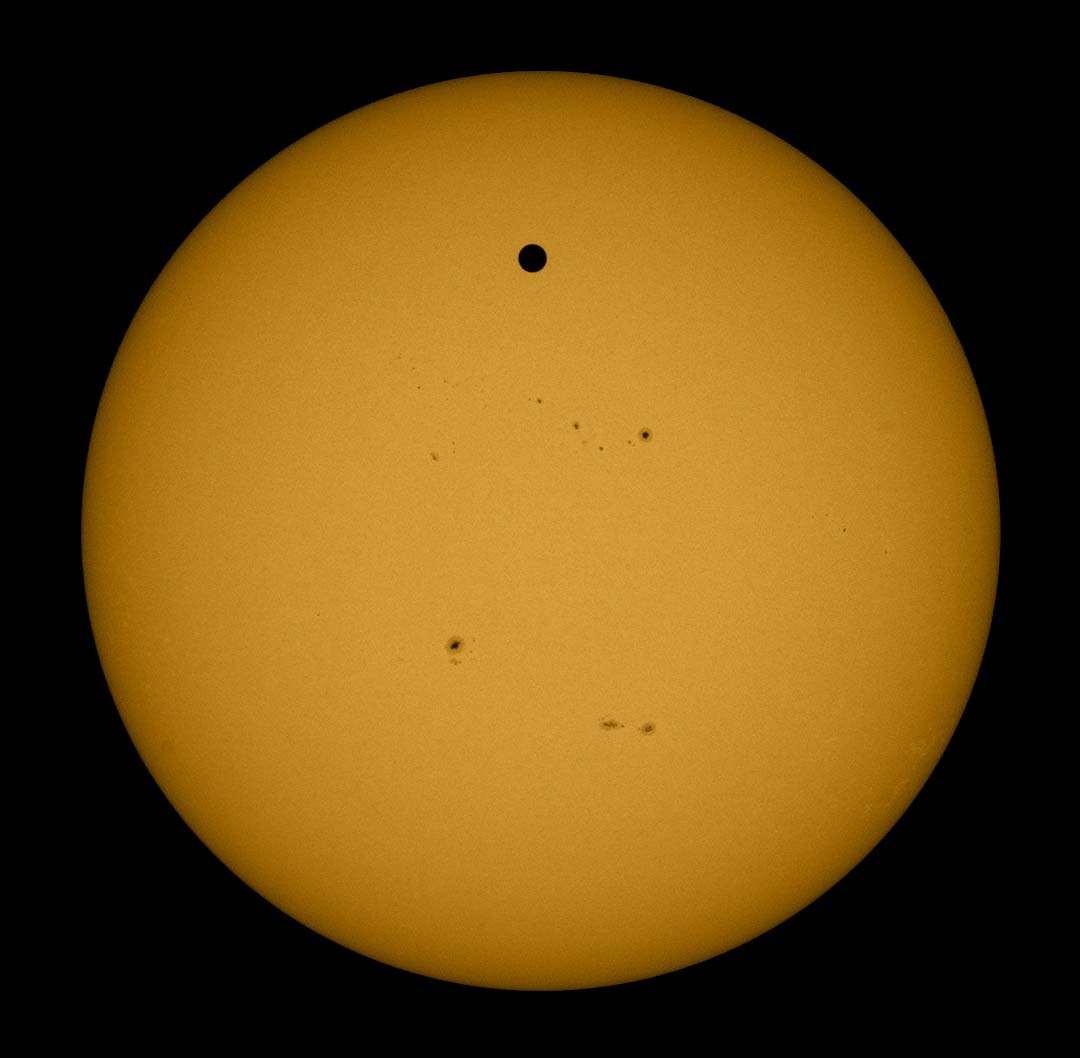 There is a little black spot on the Sun today; the Transit of Venus as observed from Space Station.