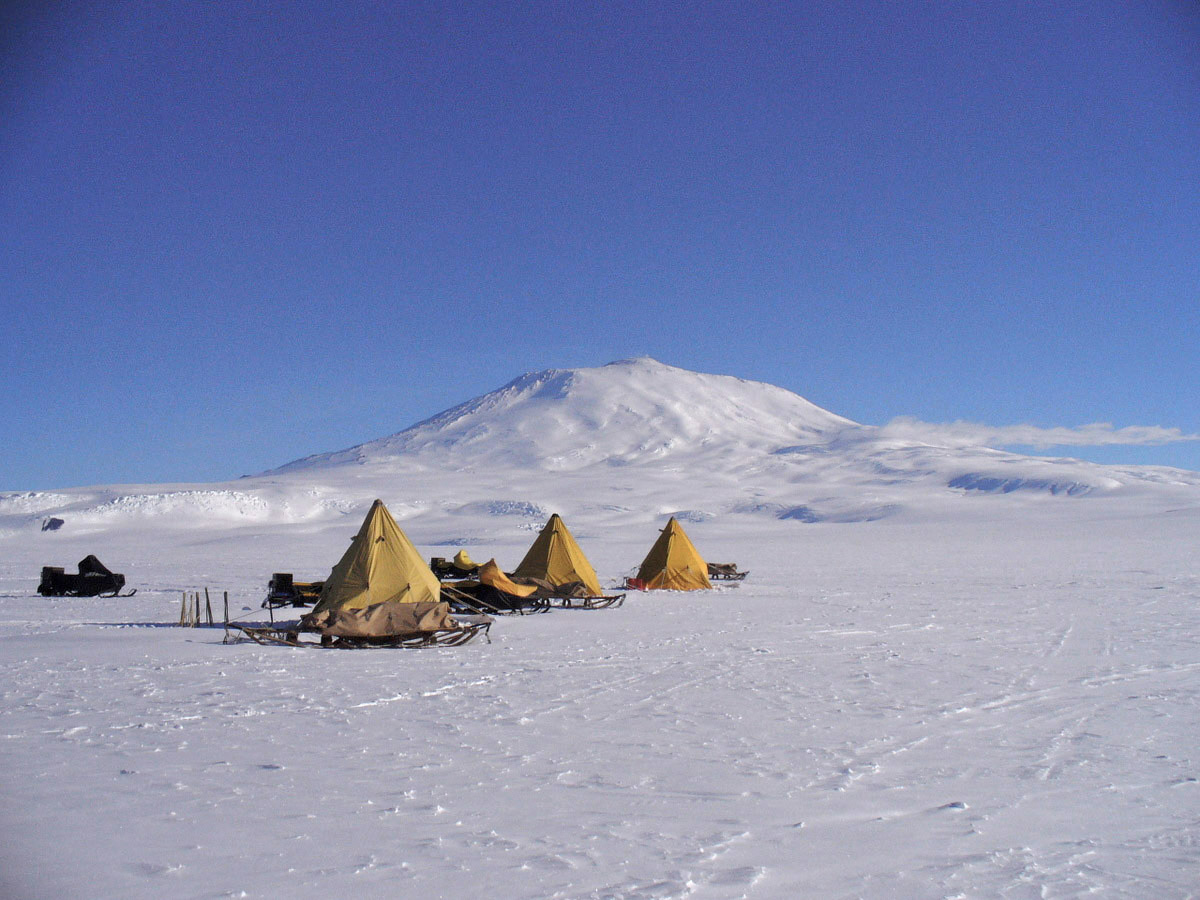 Training camp set up on the foot hills of Mt. Erebus near McMurdo Station.