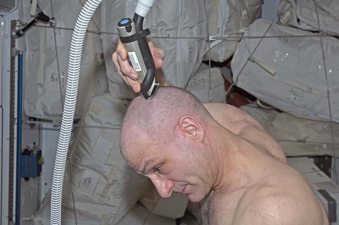 Gardner gets a pruning; he pruned himself because his crewmates were all busy doing other tasks at the time.  I did not think to tell him that he missed a small spot on the back of his head.